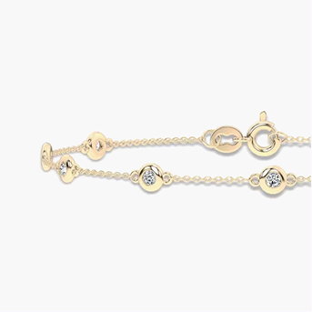 Lab Grown Diamond Bezel Station Bracelet in 14K Yellow Gold