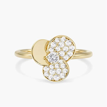 Diamond Flower Ring in 10K Yellow Gold