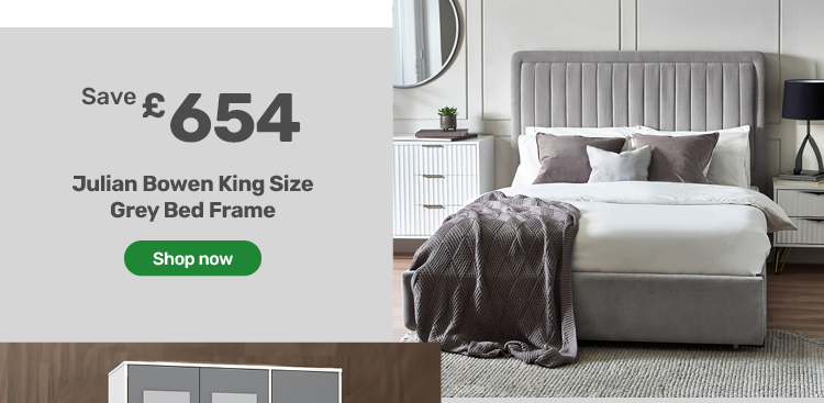 Julian Bowen King Size Grey Bed Frame. Save £654