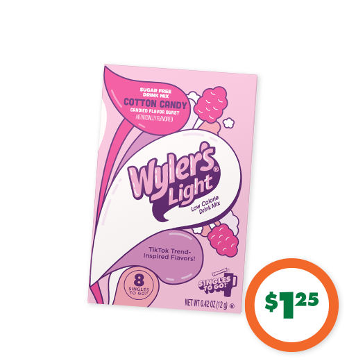 $1.25 Wyler's® Light Cotton Candy Drink Sticks, 8-ct.