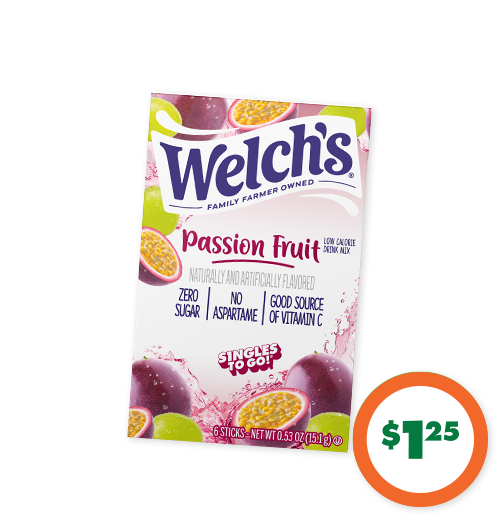 $1.25 Welch's® Passion Fruit Drink Mix, 6-ct.