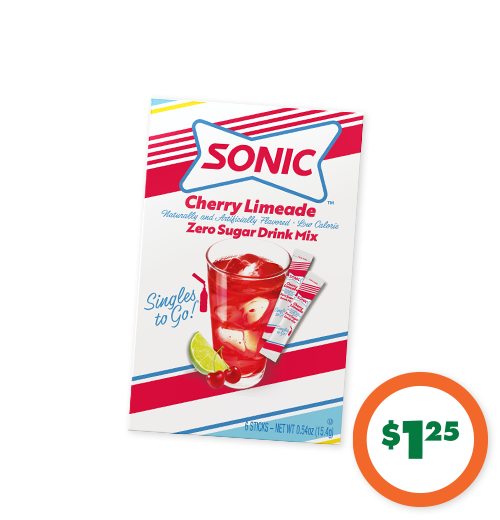 $1.25 Sonic® Cherry Limeade Drink Mix, 6-ct.