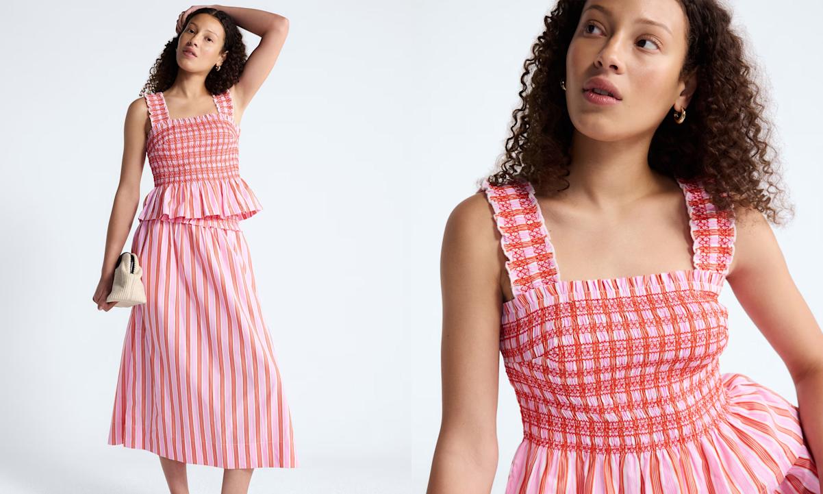 smocked top and skirt