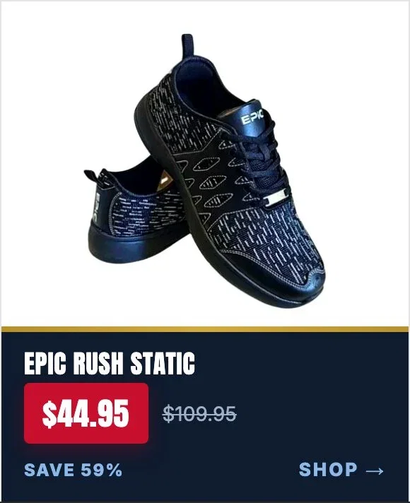 Epic Men’s Rush Static Black Right Hand Bowling Shoes