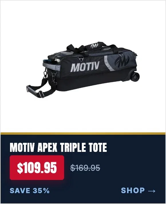 Motiv Apex 3 Ball Triple Tote Roller Covert Black Bowling Bag