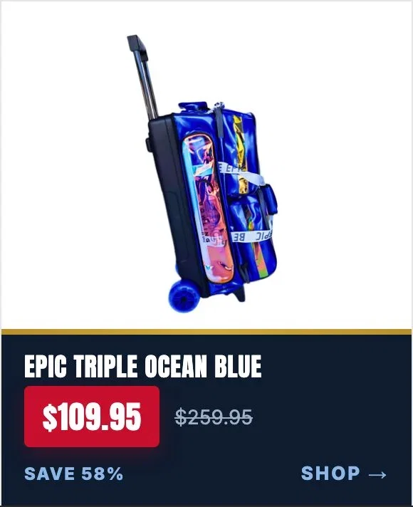Epic 3 Ball Triple Luminous Ocean Blue Bowling Bag