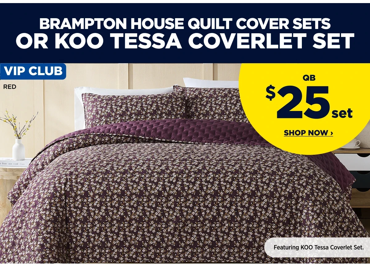 Brampton house quilt cover set or koo tessa coverlet set