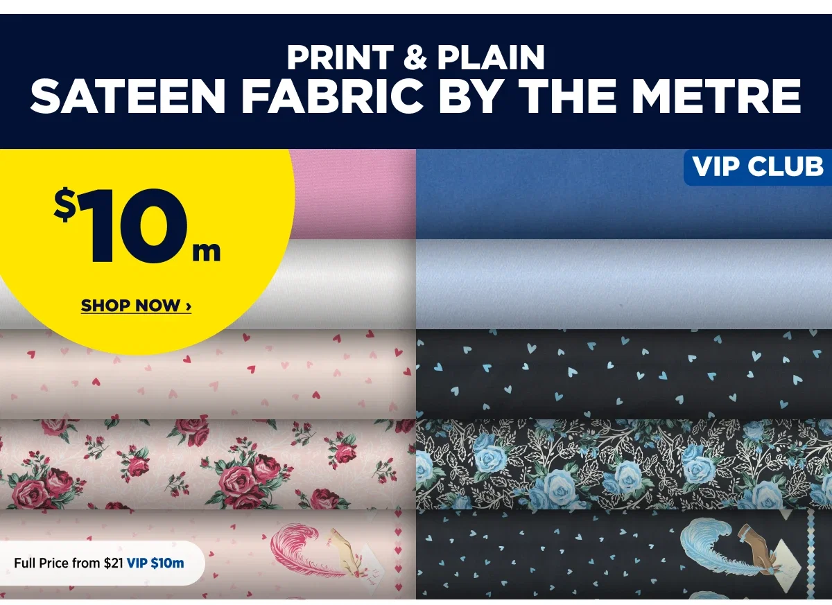 printed & plain sateen fabric by the metre