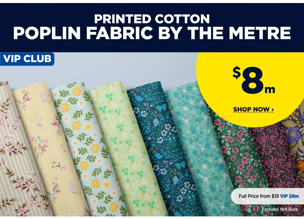 printed cotton poplin fabric by the metre