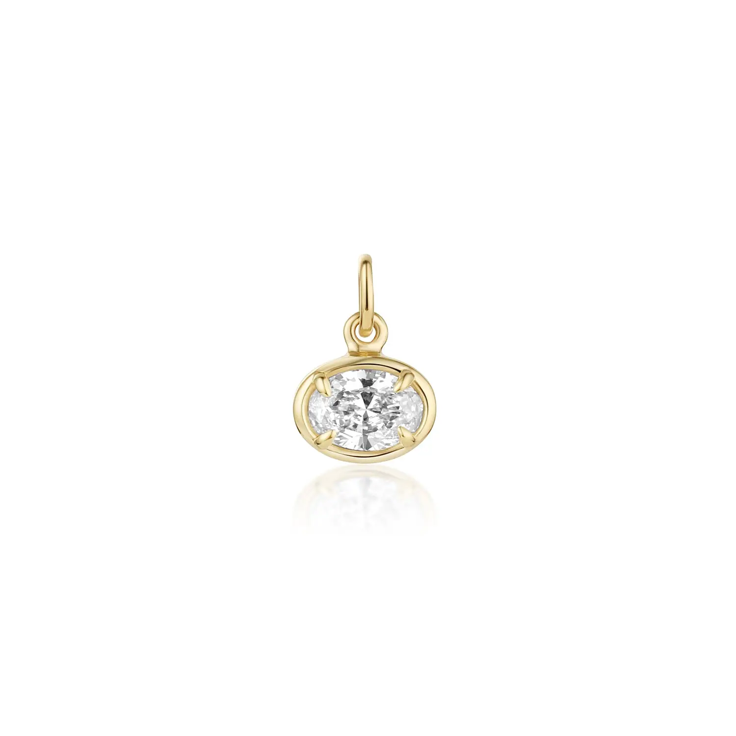 Image of Lisse East-West Diamond Oval Charm
