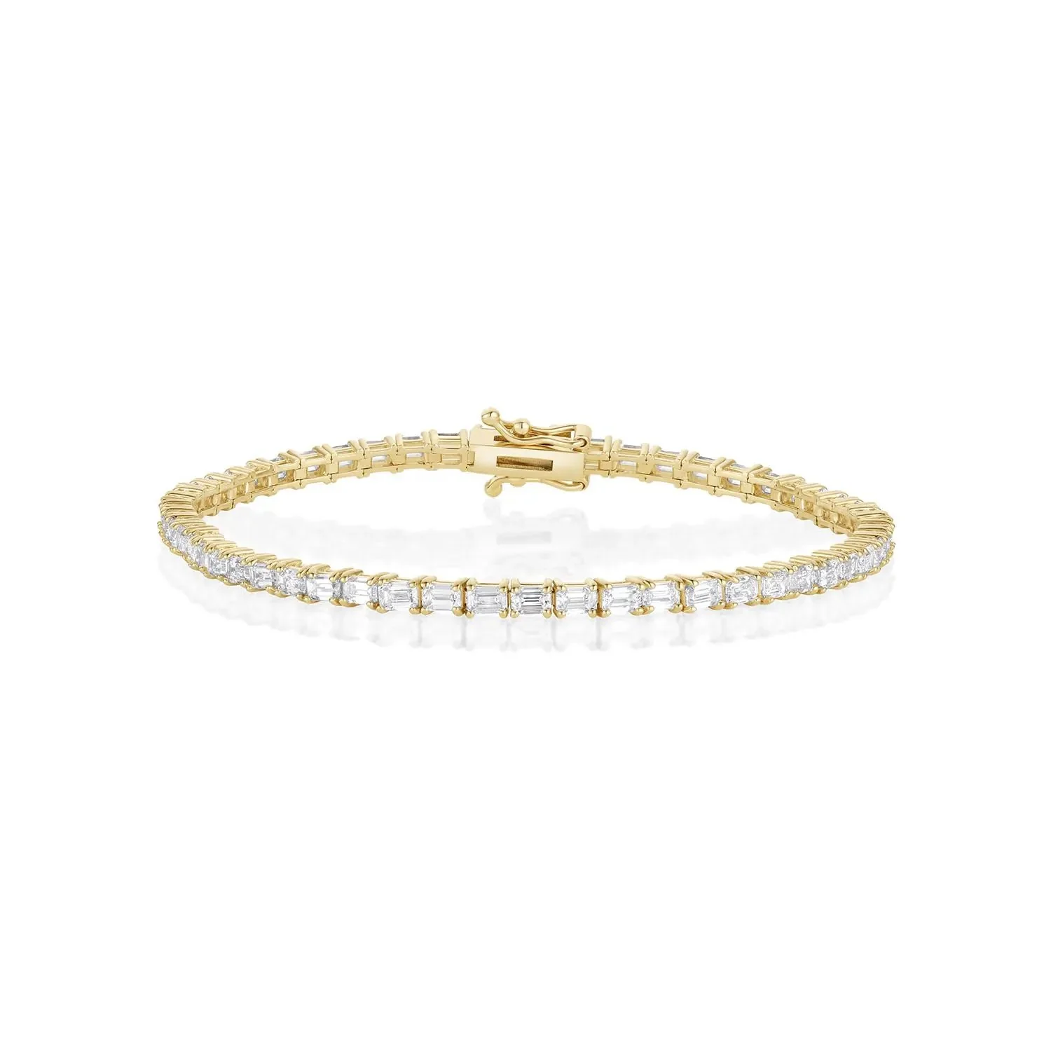 Image of Evert Emerald Lab Created Diamond Tennis Bracelet