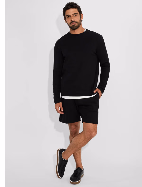 Men‘s Waffle Crew Neck T Shirt