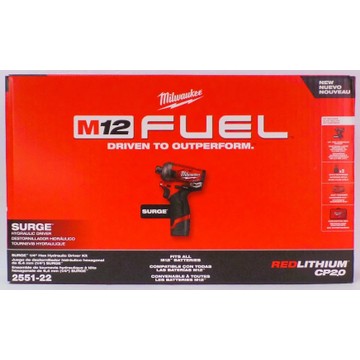 MILWAUKEE M12 FUEL SURGE 1/4 IN. HEX HYDRAULIC DRIVER 2 BATTERY KIT - RED