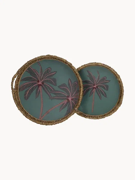 Bandejas de servir artesanales Palm Tree, set de 2