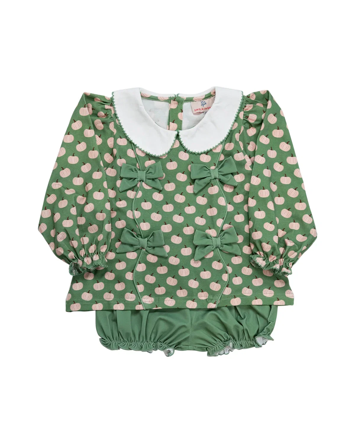 Image of Sage Green Pumpkin Knit Bloomer Set