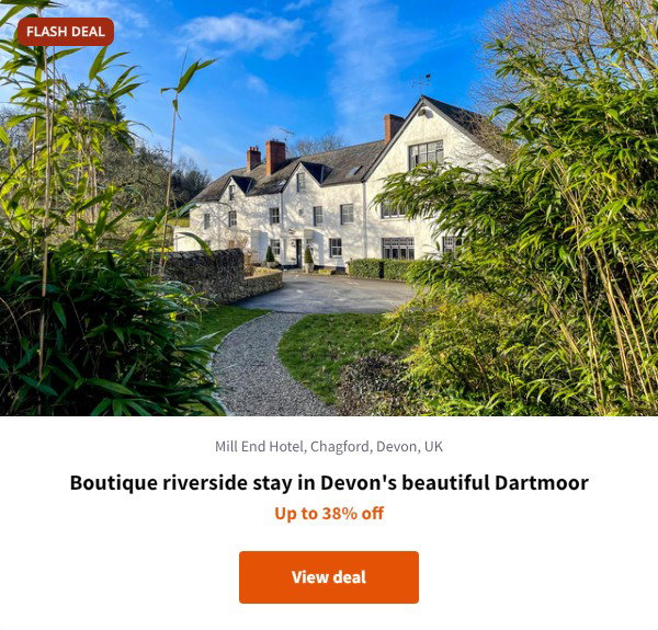 Boutique riverside stay in Devon's beautiful Dartmoor