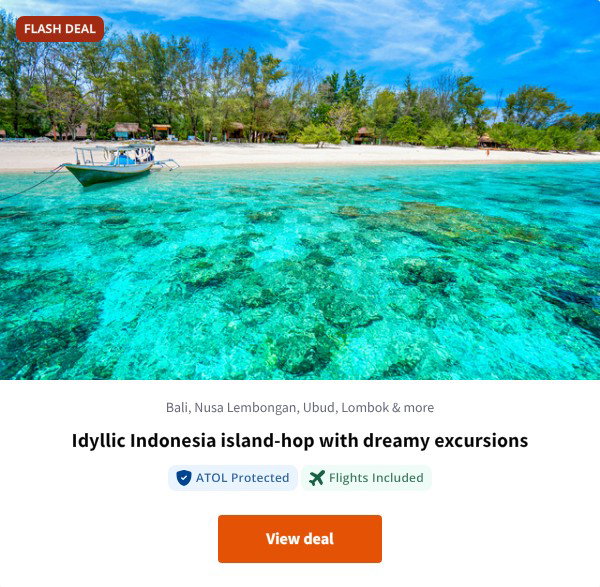 Idyllic Indonesia island-hop with dreamy excursions