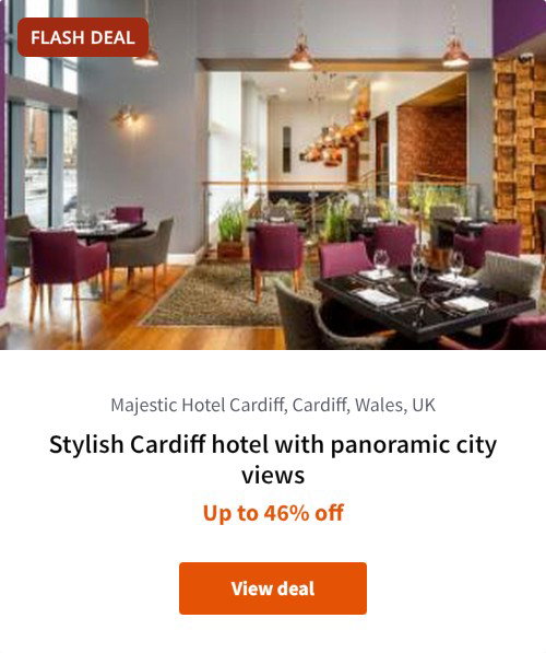 Stylish Cardiff hotel with panoramic city views