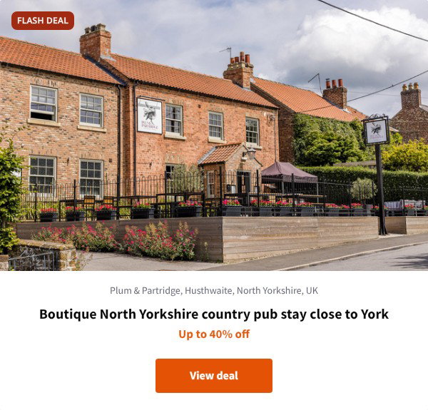 Boutique North Yorkshire country pub stay close to York
