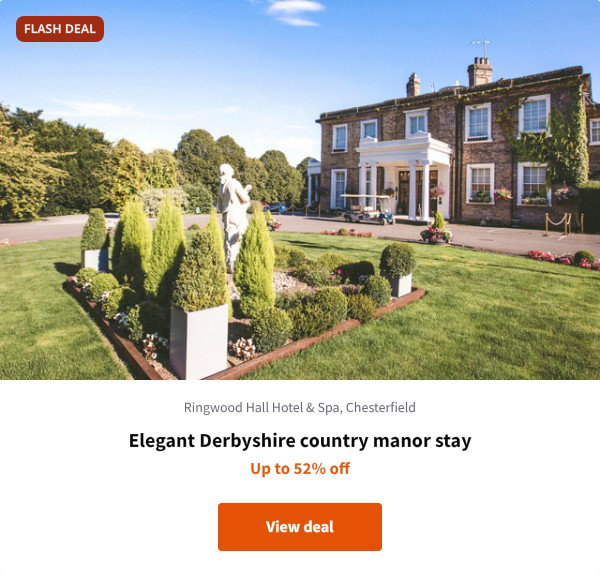 Elegant Derbyshire country manor stay