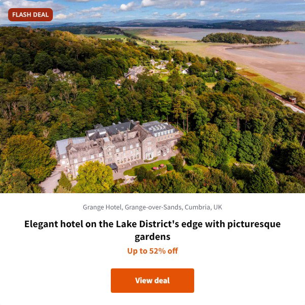 Elegant hotel on the Lake District's edge with picturesque gardens