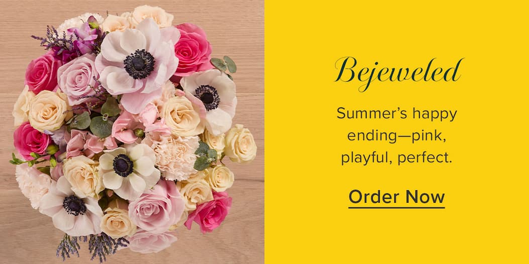 Bejeweled. Summer's happy ending-pink, playful, perfect. Order Now.