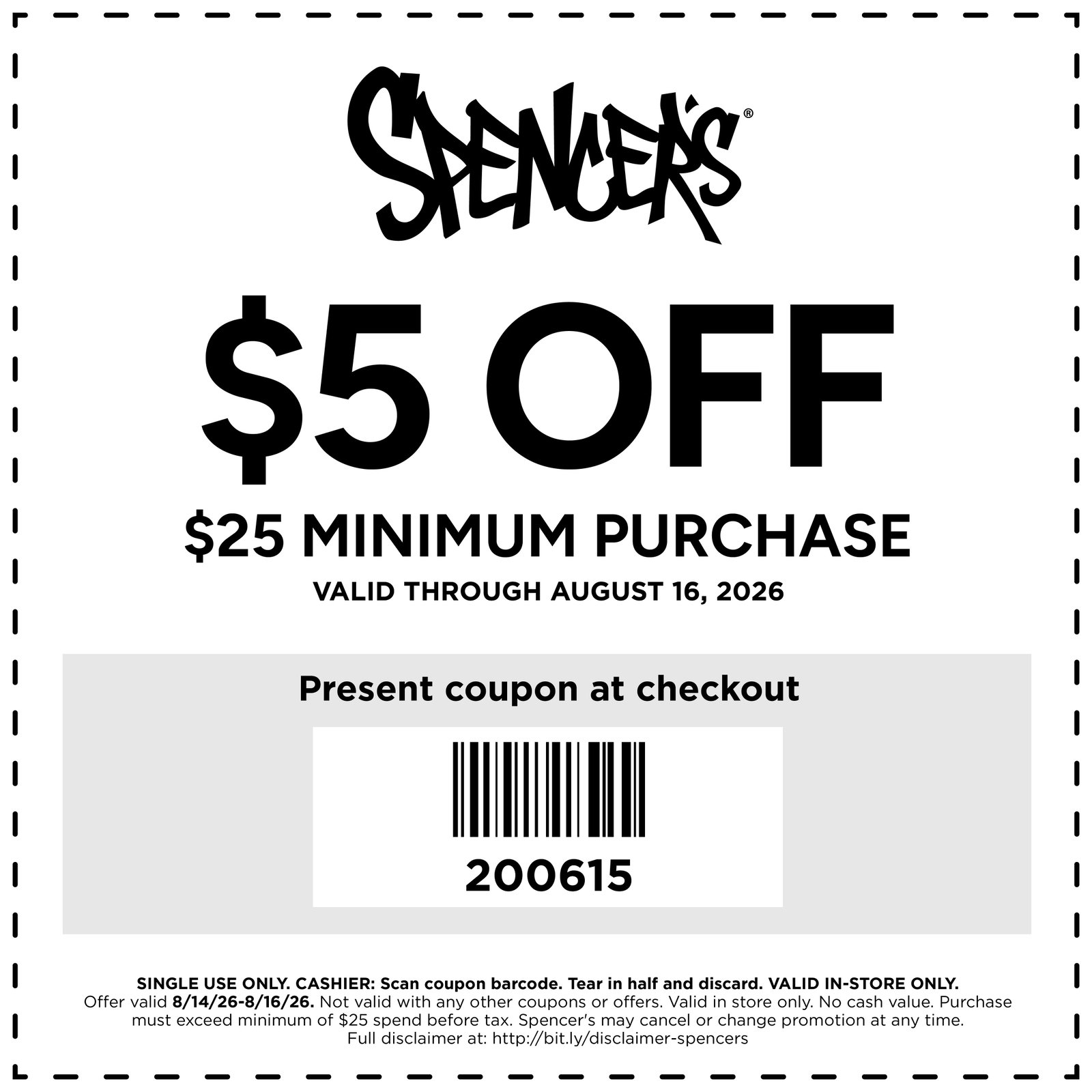 $5 Off $25 IN STORE