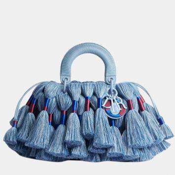 Lady  Small Blue Tassel Lambsk