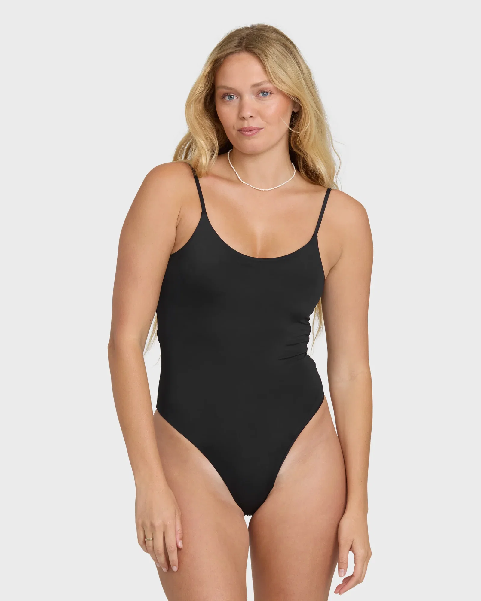Image of Sol Searcher Sloane One Piece Swimsuit - Black Pebble