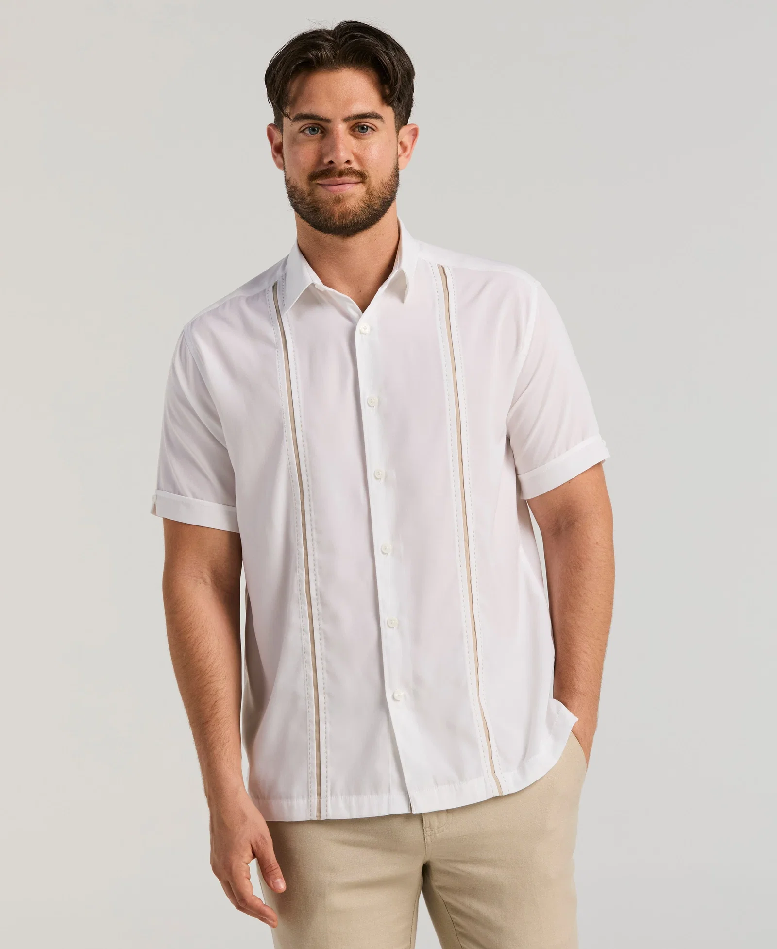Image of Panel Shirt - Contrast Stitching