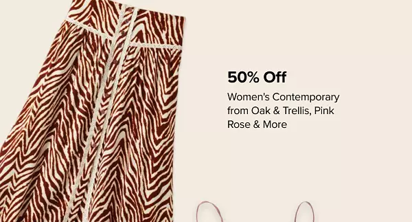 50% off womens contemporary from Oak and Trellis, Pink Rose and more. Shop now. A mid length skirt.