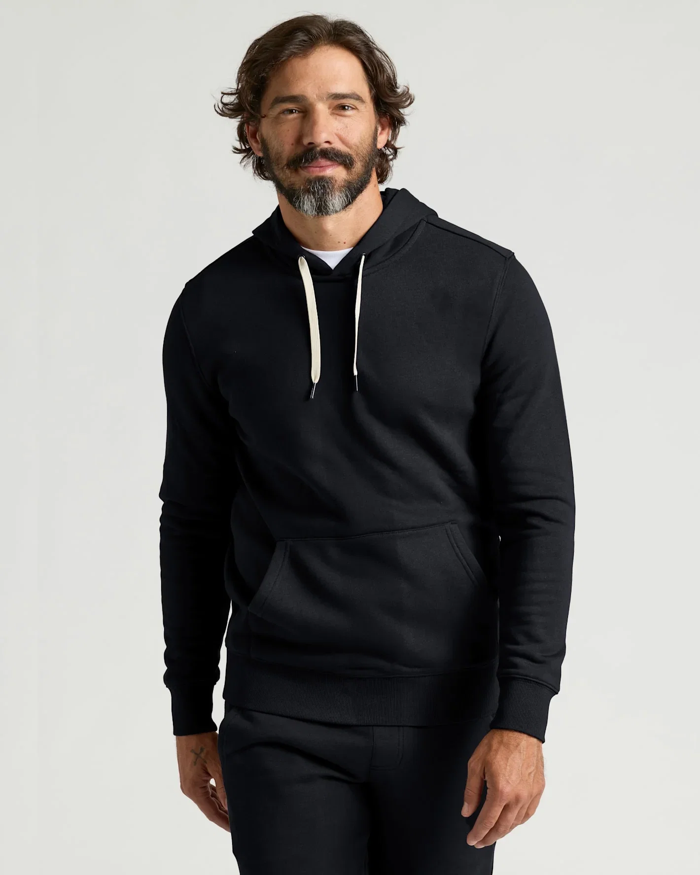 Image of Black Fleece French Terry Pullover Hoodie