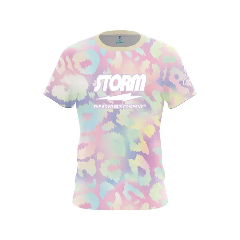 Image of Holographic Leopard CoolWick Bowling Jersey - Storm Bowling