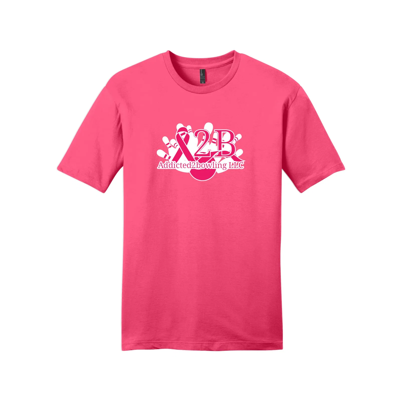 Image of A2B Addicted2Bowling Breast Cancer Unisex CoolWick Bowling T-Shirt (Copy)