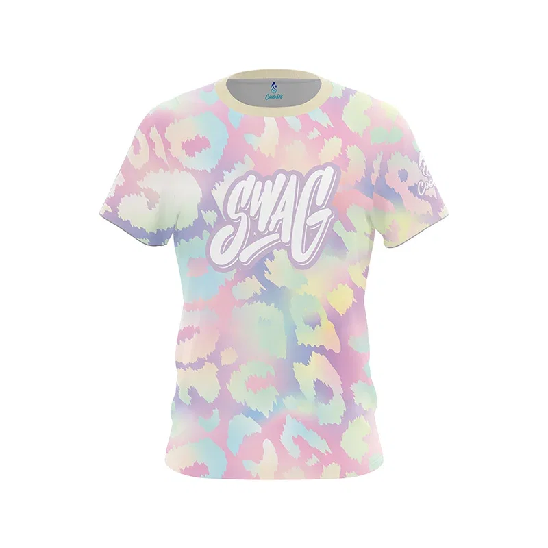 Image of Holographic Leopard CoolWick Bowling Jersey - SWAG