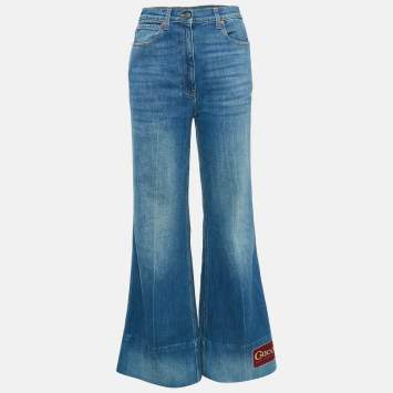 Blue Washed Denim Logo Patch F