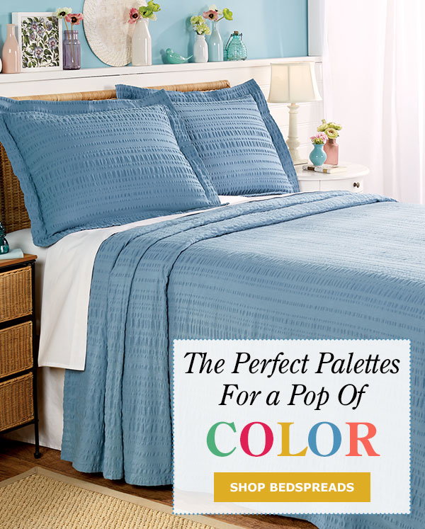 The Perfect Palettes for a Pop of Color. Shop Bedspreads. Solid Seersucker Bedspread or Pillow Sham