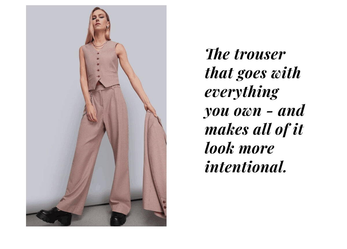 The Empower Houndstooth Wide Leg Trouser