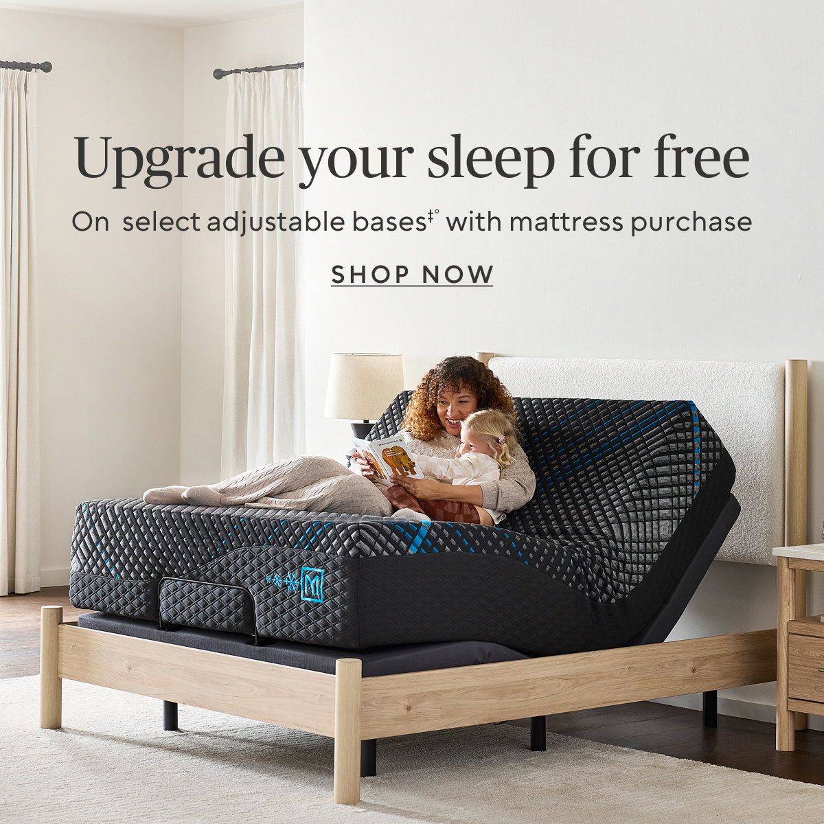 Free upgrade‡° on select adjustable bases with mattress purchase