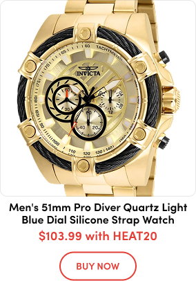 INV-25515  INVICTA Men's 52mm Bolt Quartz Chronograph Twisted Cable Bezel Bracelet Watch  $ with HEAT20