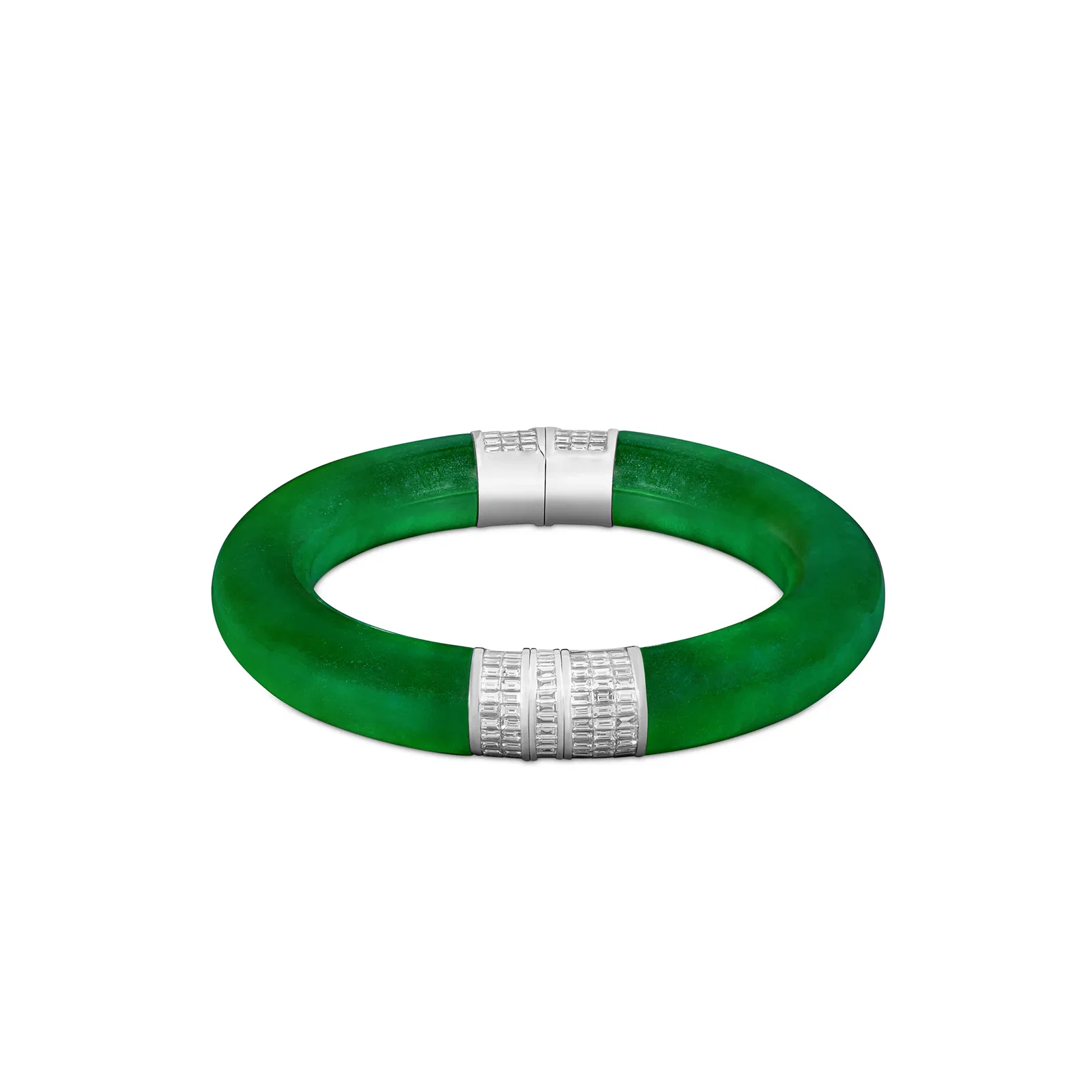 Image of Imperial Jadeite Bangle with Diamonds