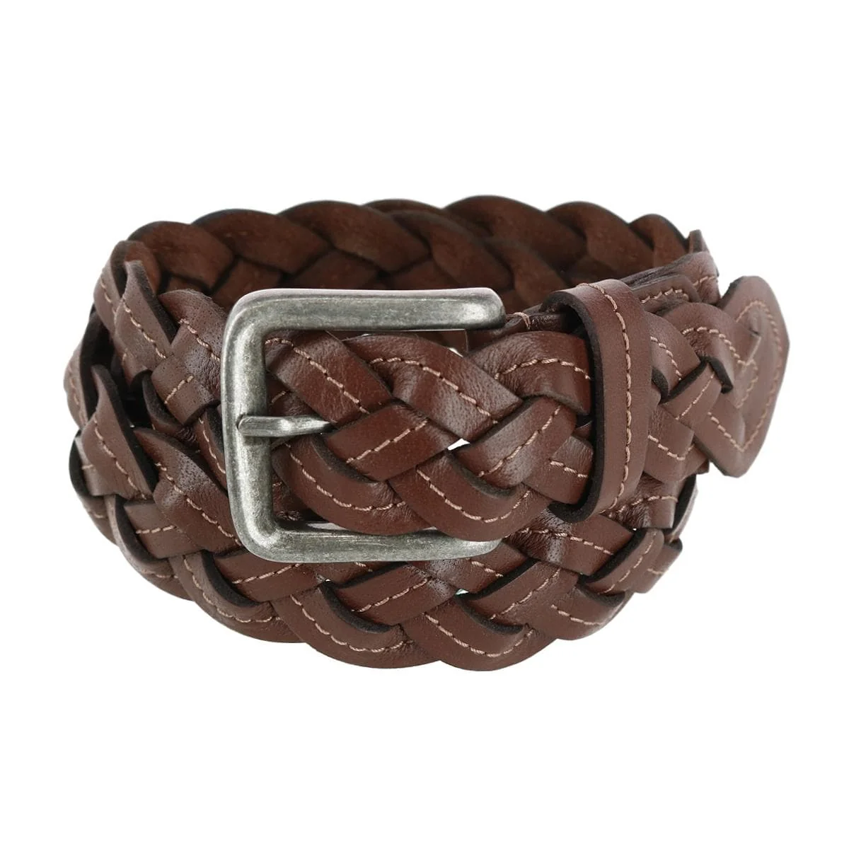 Image of Cowgirls Rock Women's Braided Leather Belt with Contrast Stitching