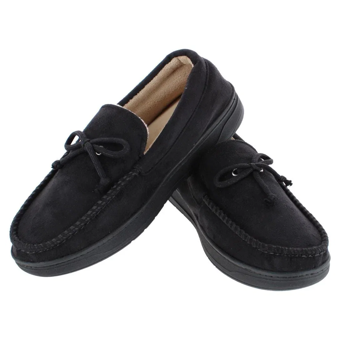Image of Isotoner Men's Essential Microsuede Boater Moccasin Slippers