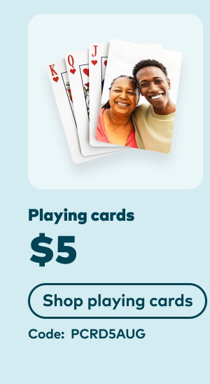 Playing cards $5. Code: PCRD5AUG. Shop playing cards.