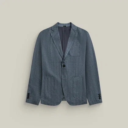 Solano Wool Linen Silk Blazer in Zuma