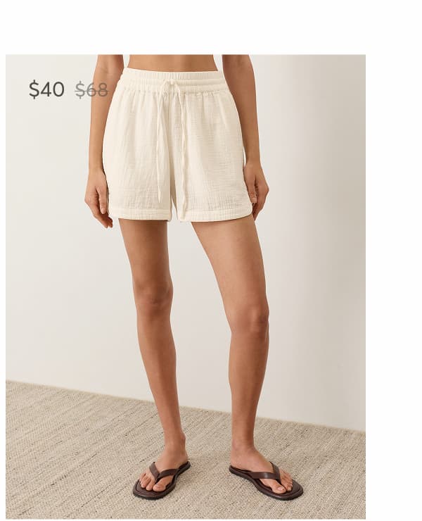 Organic Coastal Double Gauze Curved Hem Short