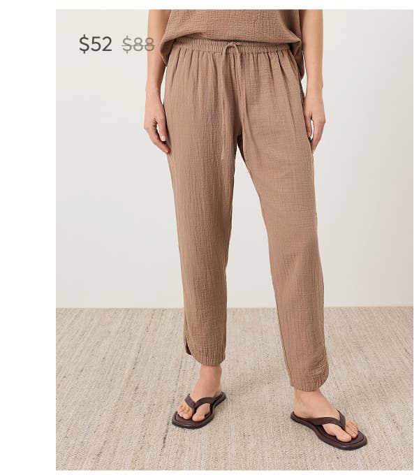 Organic Coastal Double Gauze Tapered Pull-On