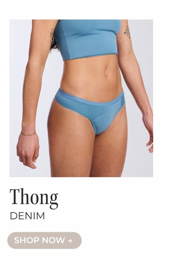 SHOP ESSENTIAL THONG IN DENIM