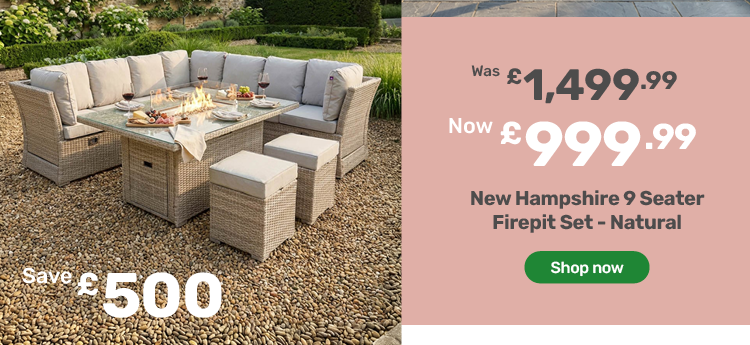 New Hampshire 9 Seater Firepit Set - Natural. Was £1,499.99, now £999.99