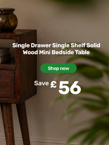 Single Drawer Single Shelf Solid Wood Mini Bedside Table. Save £56